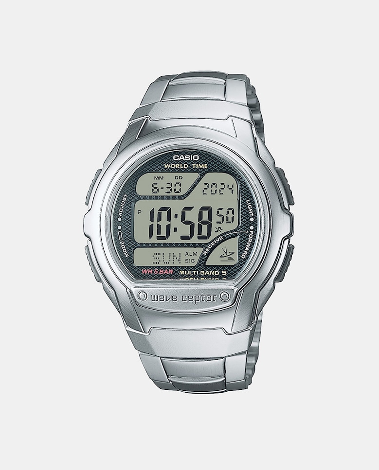 цена Радиоуправляемые стальные мужские часы WV-58RD-1AEF Casio, серебро