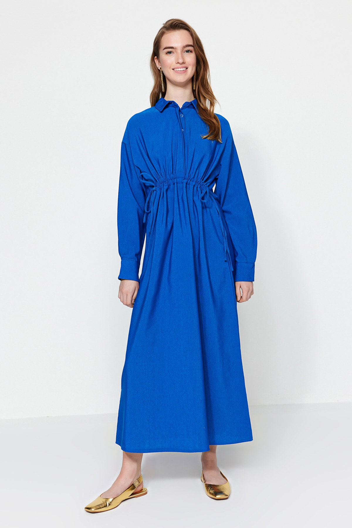Платье - Темно-синий - Базовый Trendyol Modest, темно-синий