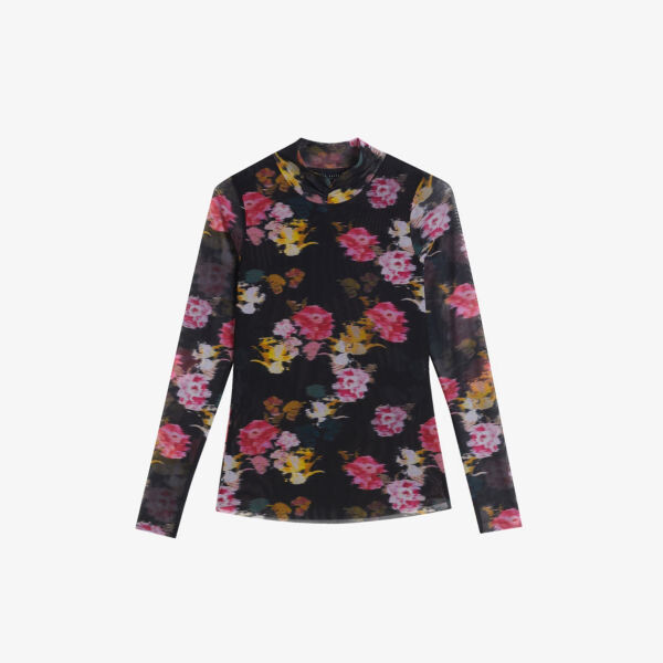 

Топ Malyel из эластичной сетки с цветочным принтом Ted Baker, черный