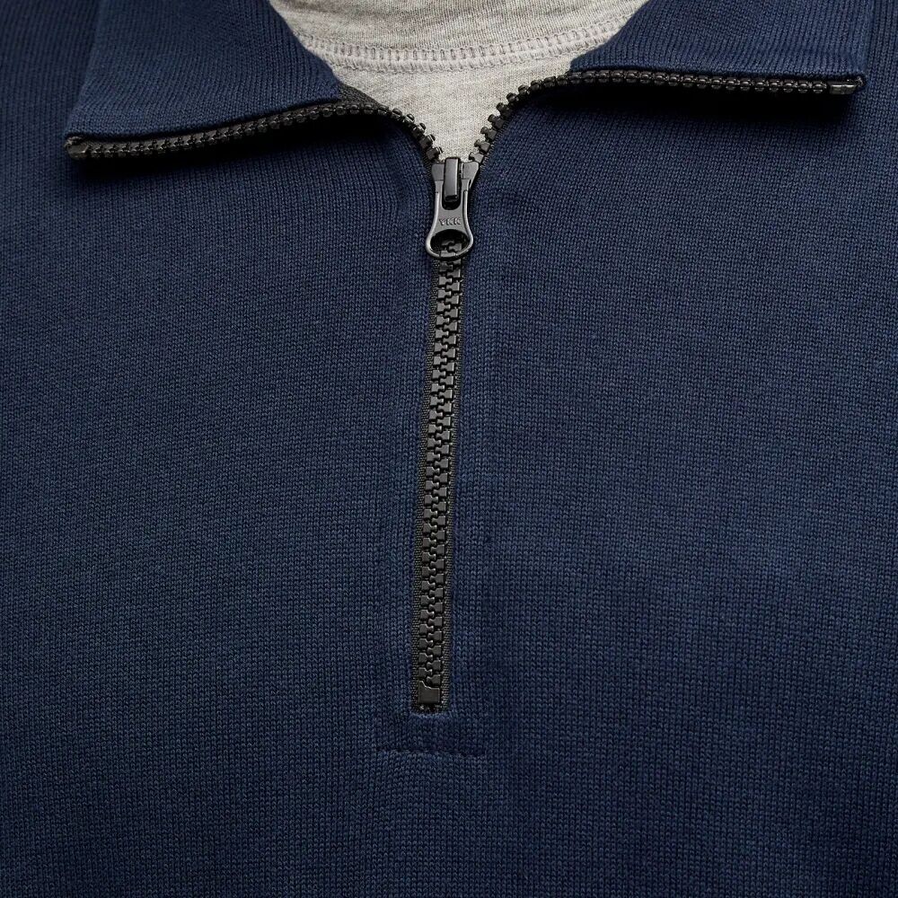 

Stone Island Мягкий хлопковый трикотаж с половинной молнией, синий