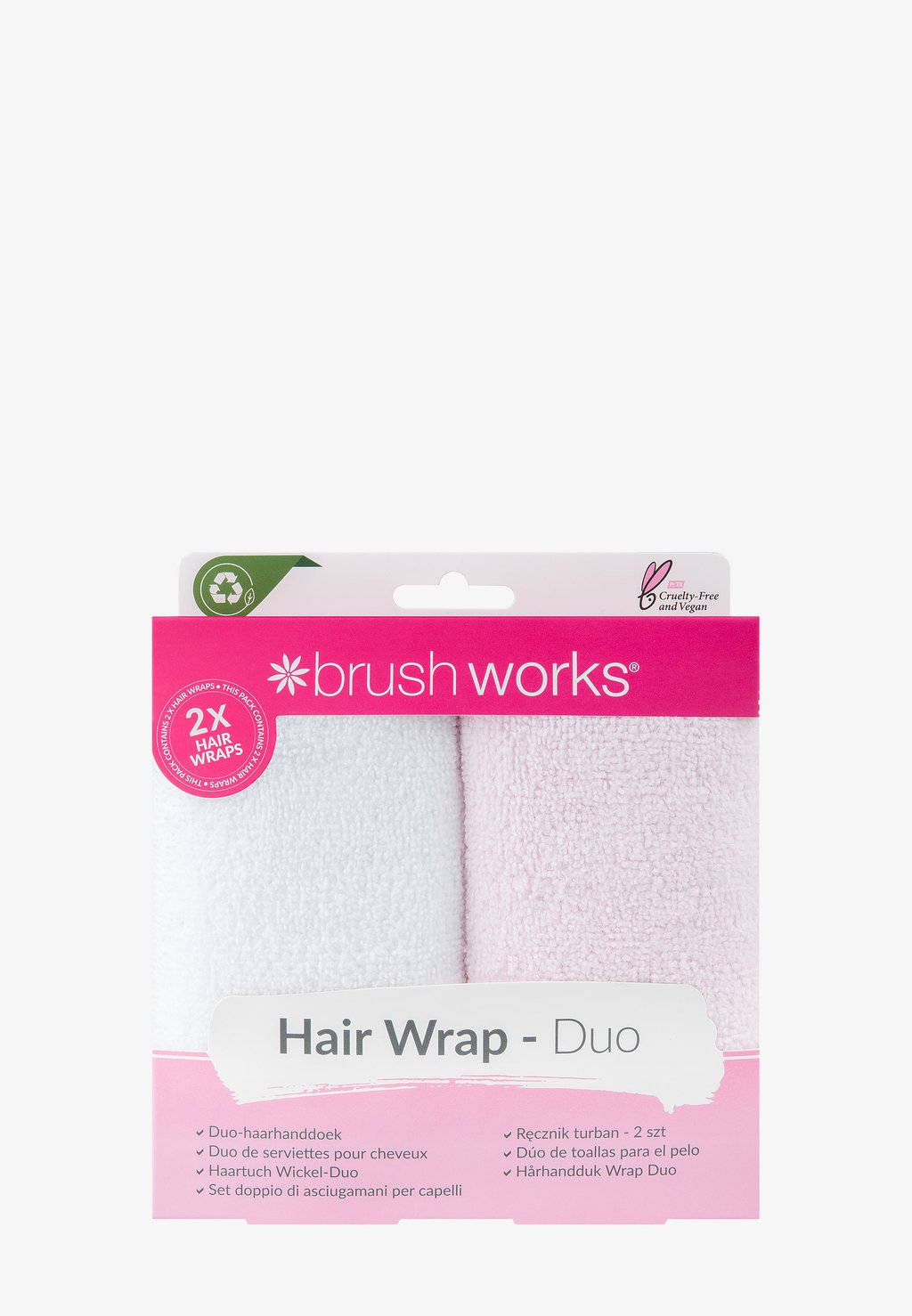 Набор для волос Brushworks Hair Wrap Duo Brushworks, цвет pink & white