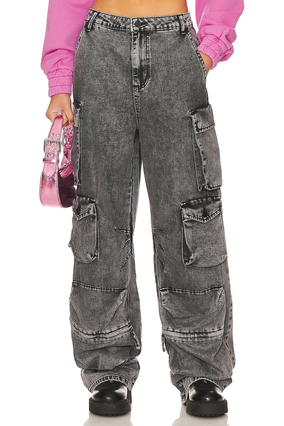 

Брюки AFRM Parker Cargo, цвет Black Acid Wash
