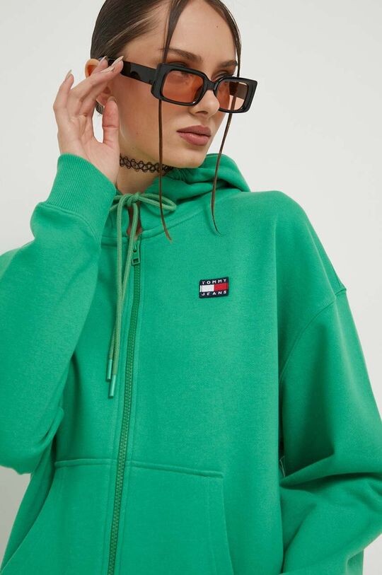 

Хлопковая толстовка Tommy Jeans, зеленый