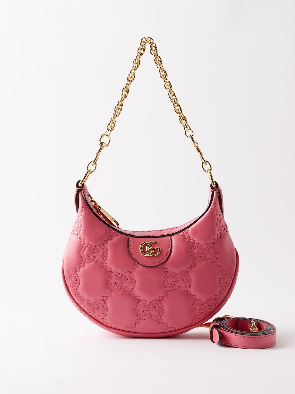 

Кожаная сумка на плечо gg-matelassé Gucci, розовый