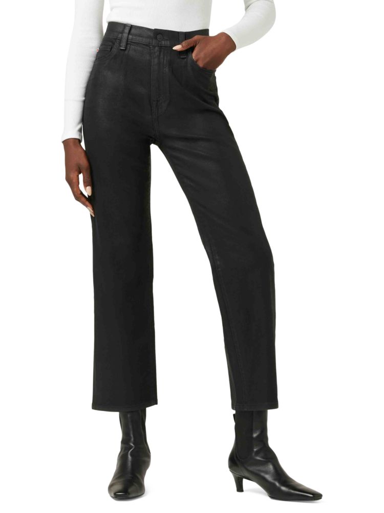 Прямые укороченные джинсы Noa с высокой посадкой и покрытием Hudson, черный