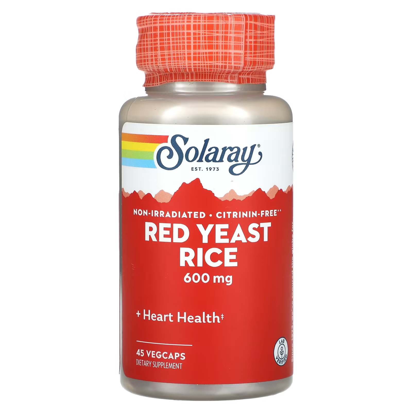 Красный дрожжевой рис Solaray, 45 растительных капсул solaray красный дрожжевой рис коэнзим q10 90 вегетарианских капсул