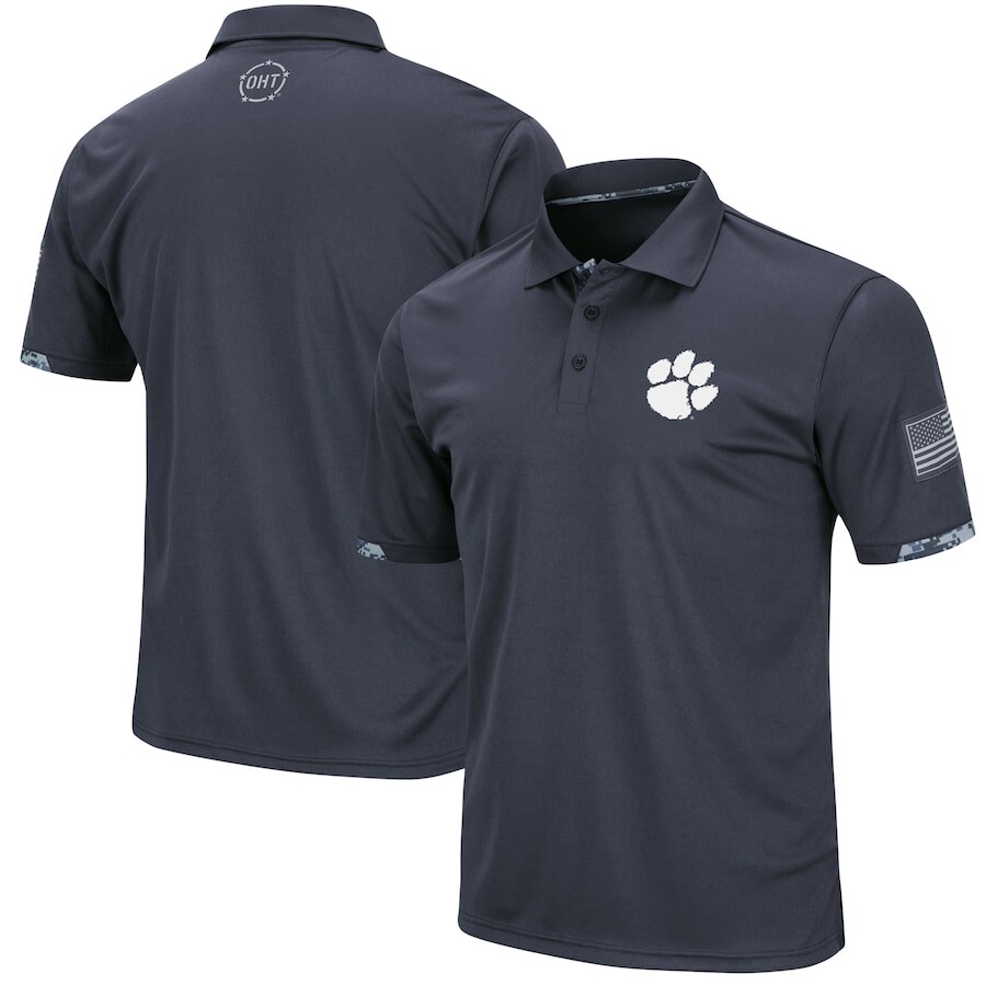 

Поло с коротким рукавом Colosseum Clemson Tigers, угольный