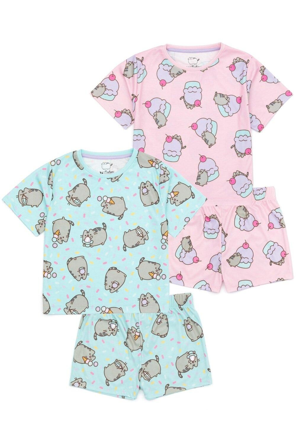 

Короткий пижамный комплект Cat, набор из 2 шт. Pusheen, синий