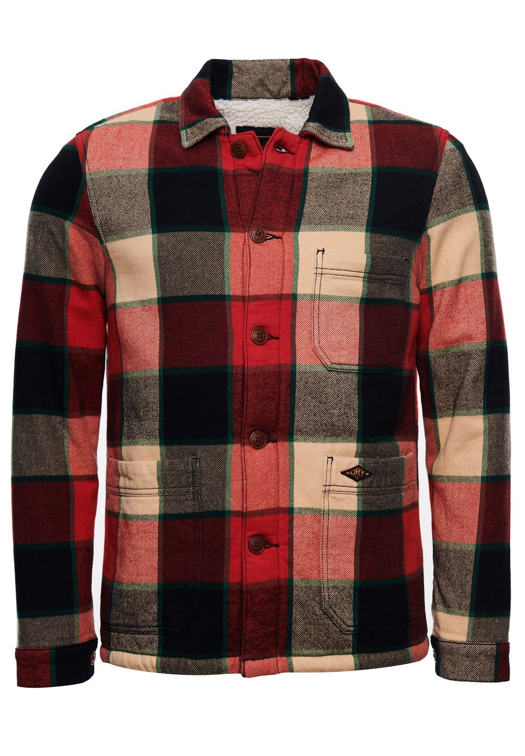 Рубашка OVERSIZED UTILITY CHECK OVER Superdry, красный рубашка edited oversized check черный кремовый