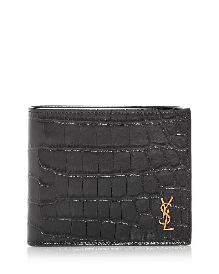

Двойной кошелек с тиснением под крокодила Saint Laurent