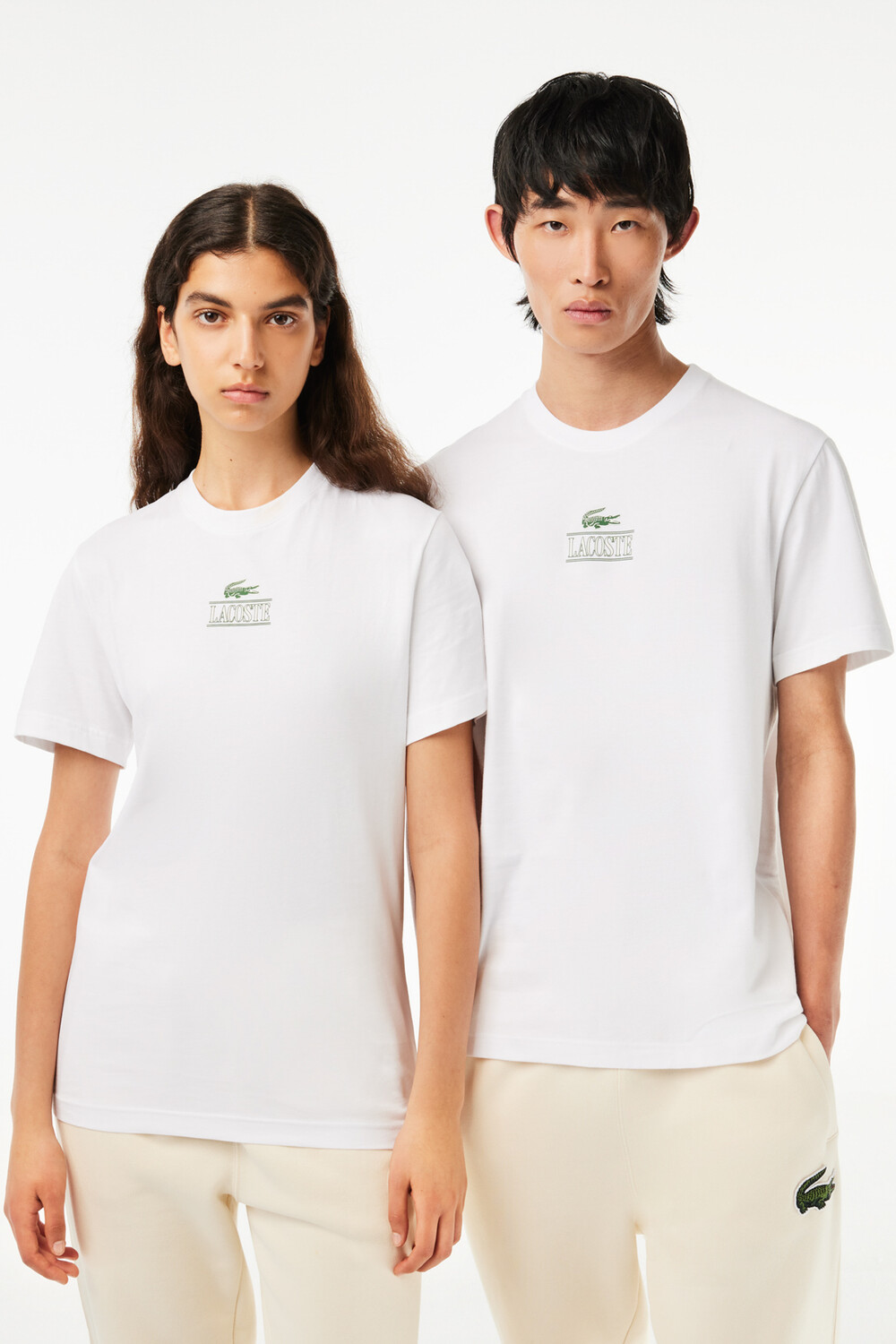 

Белая футболка-001 для унисекса Lacoste, белый