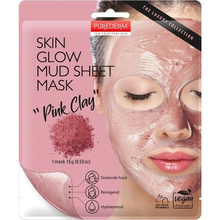 

Purederm Skin Glow Mud Sheet Маска для лица с розовой глиной