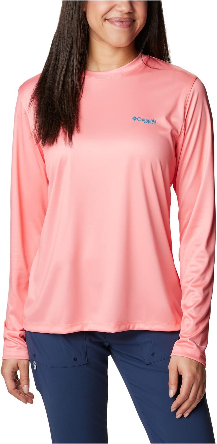 

Рубашка с длинным рукавом Tidal Tee PFG Fish Flag Columbia, цвет Coral Glow/Fish and Friends Ombre