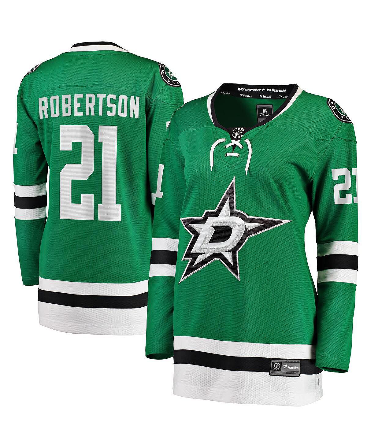 

Женская домашняя футболка с логотипом Jason Robertson Kelly Green Dallas Stars 2017/18 Fanatics