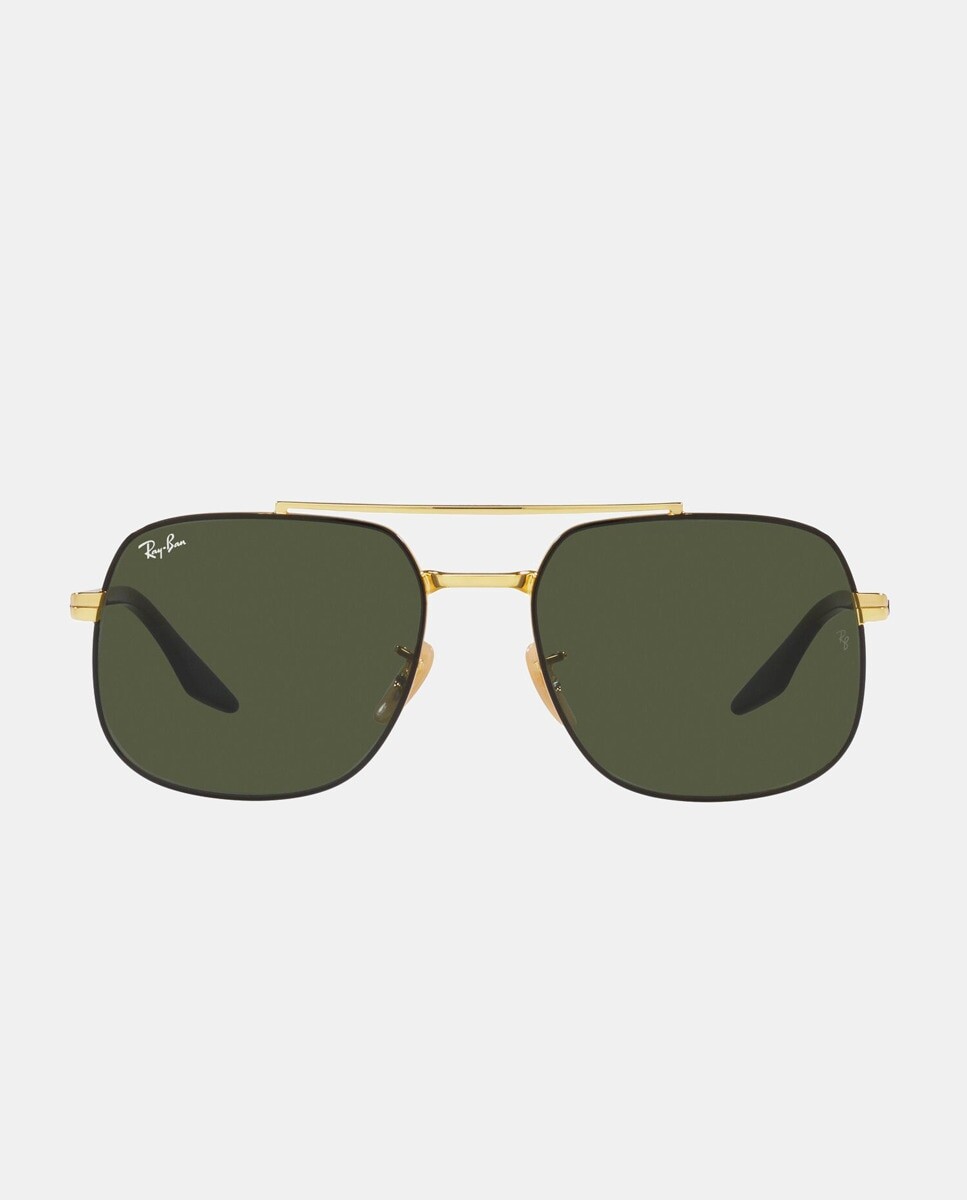 

Черные квадратные металлические солнцезащитные очки унисекс Ray-Ban, черный