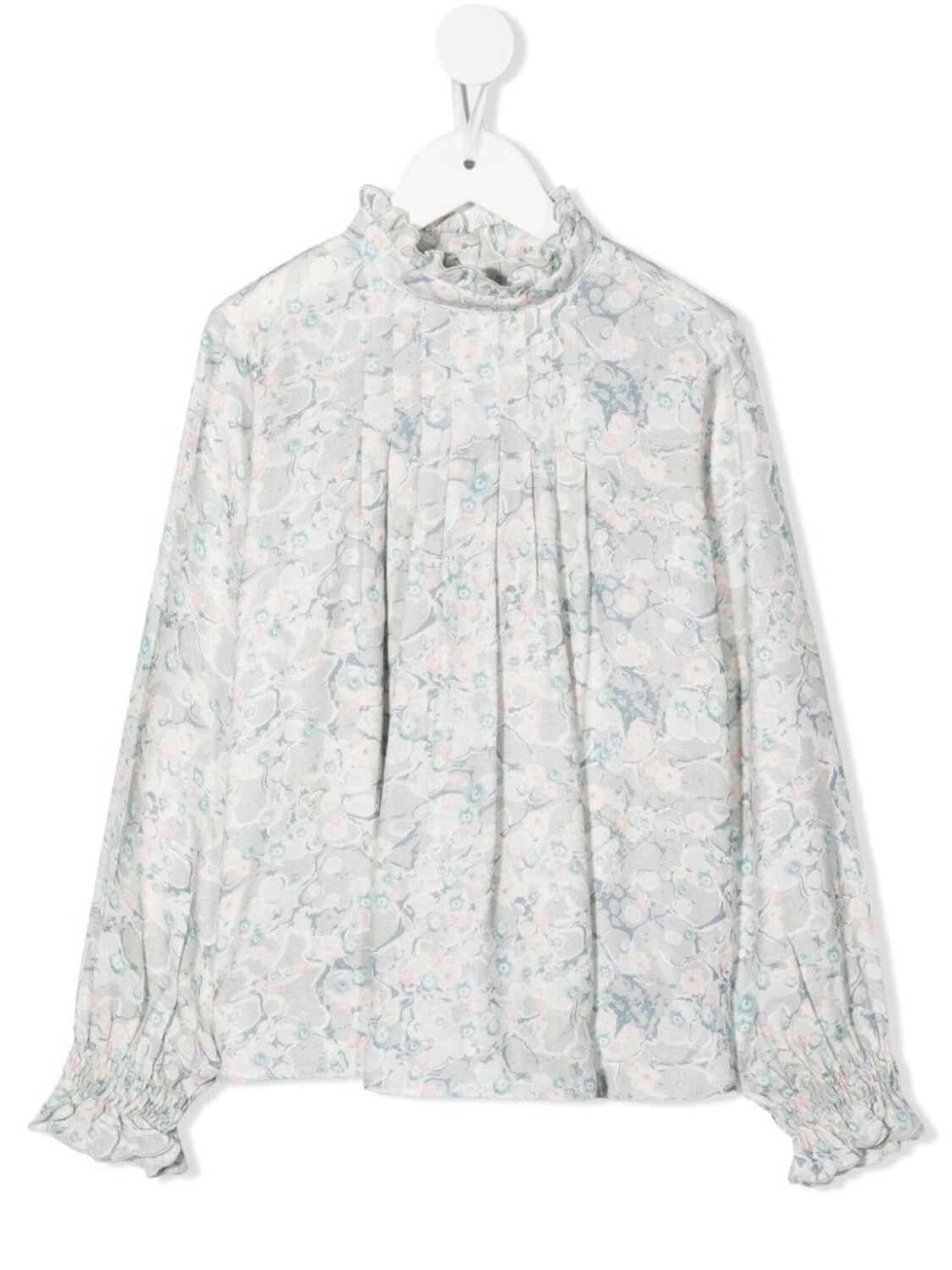 

Chloé Kids блузка с оборками и мраморным принтом, зеленый