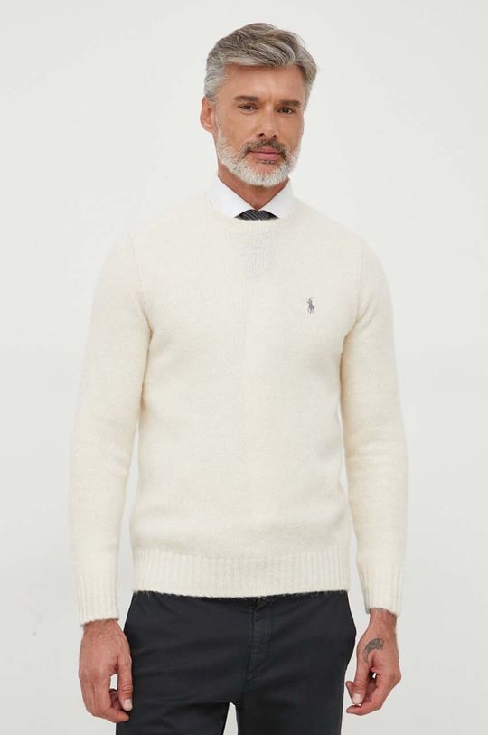Шерстяной свитер Polo Ralph Lauren, бежевый свитер из смесовой шерсти с рукавами седельками polo ralph lauren цвет mid grey donegal