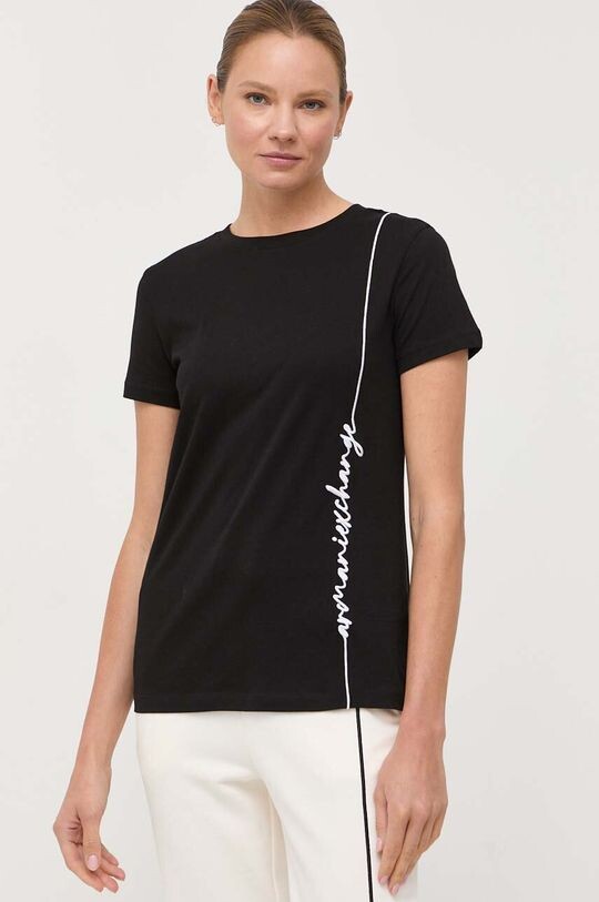 

Хлопковая футболка Armani Exchange, черный