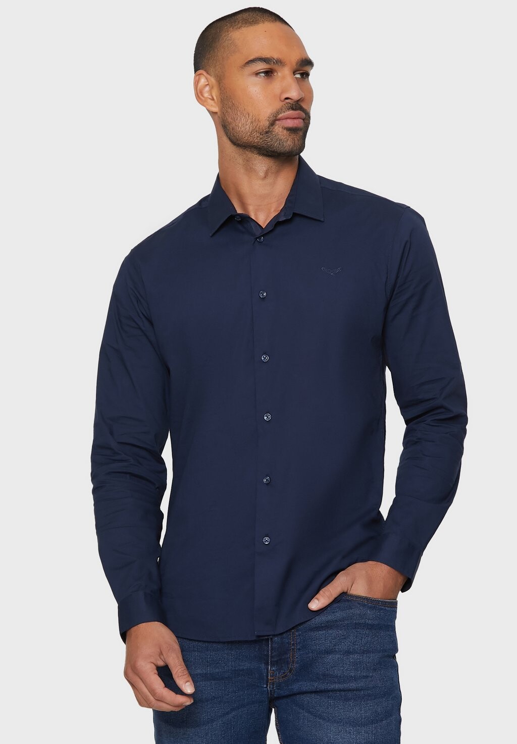 

Деловая рубашка OLLY LUXE Threadbare, цвет navy