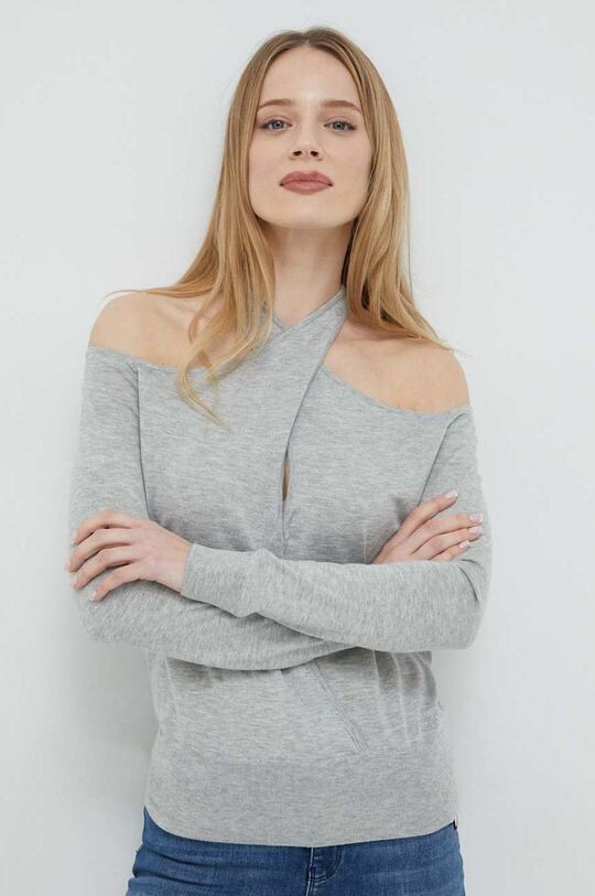 

Свитер из смесовой шерсти Guess, серый