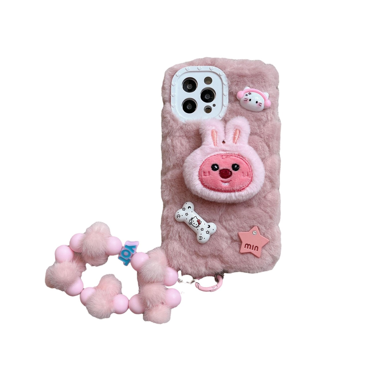 

Чехол для телефона Chi Tang, KT three-dimensional rabbit head + plush chain