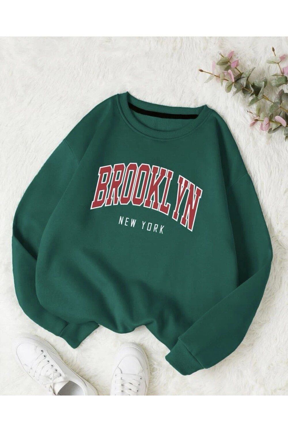

Зеленый свитшот унисекс с принтом Bronklyn Oversize MOONBULL