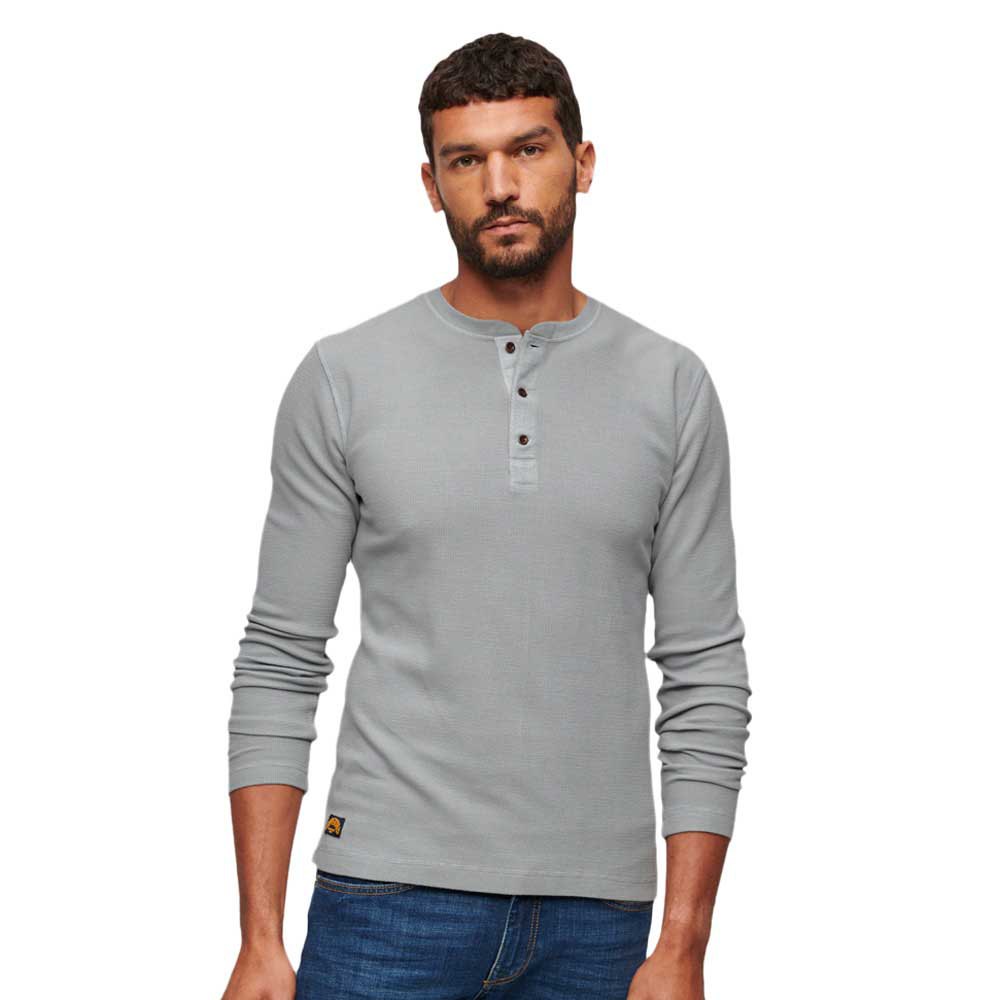 цена Футболка Superdry Waffle Henley Long , серый