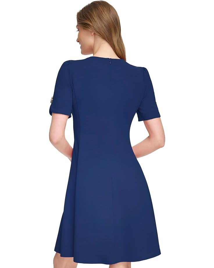 

Платье DKNY Scuba Crepe Fit-and-Flare Dress with Pockets, цвет Coastal Blue