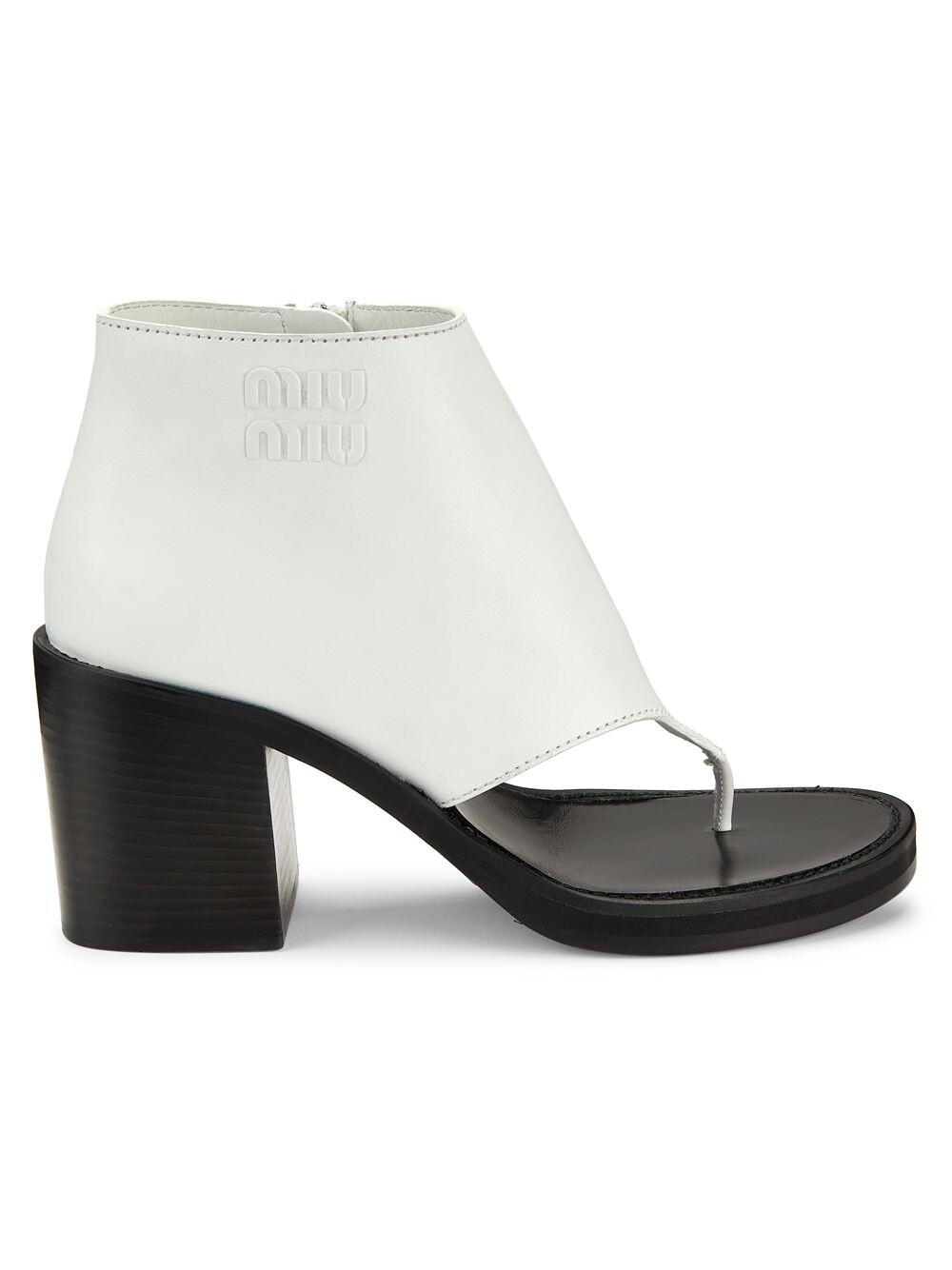 

Кожаные ботильоны на ремешках Miu Miu, белый