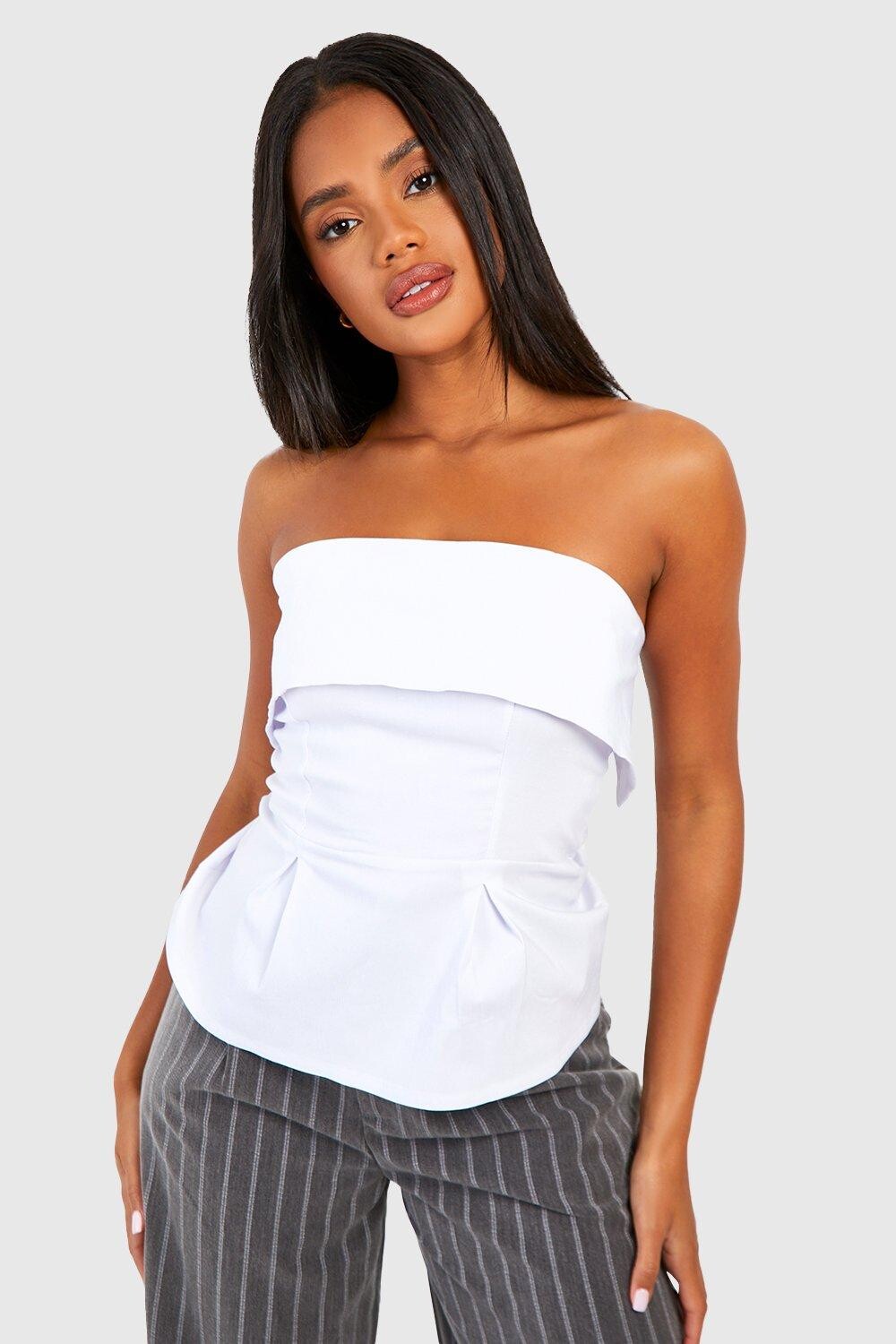 

Топ с бенгалинской складкой Boohoo, белый