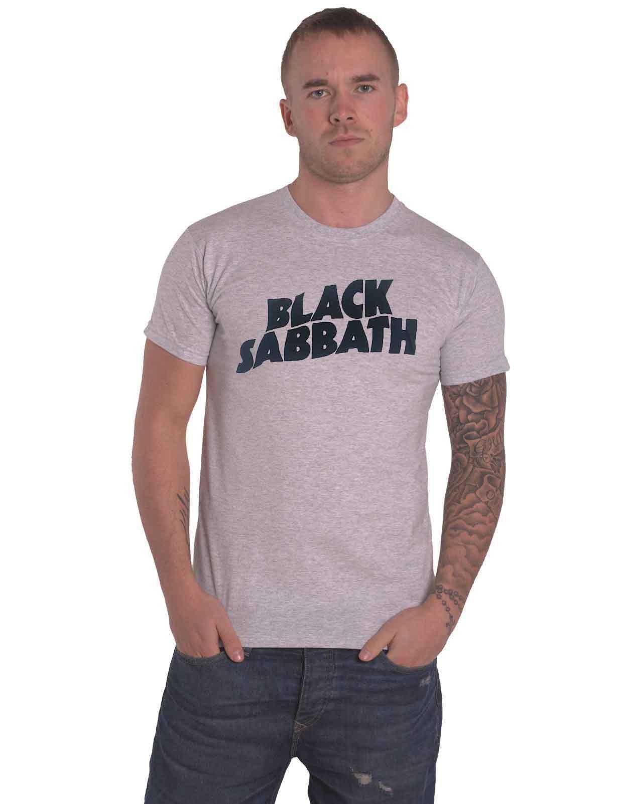 Классическая футболка с волнистым логотипом Black Sabbath, серый фотографии