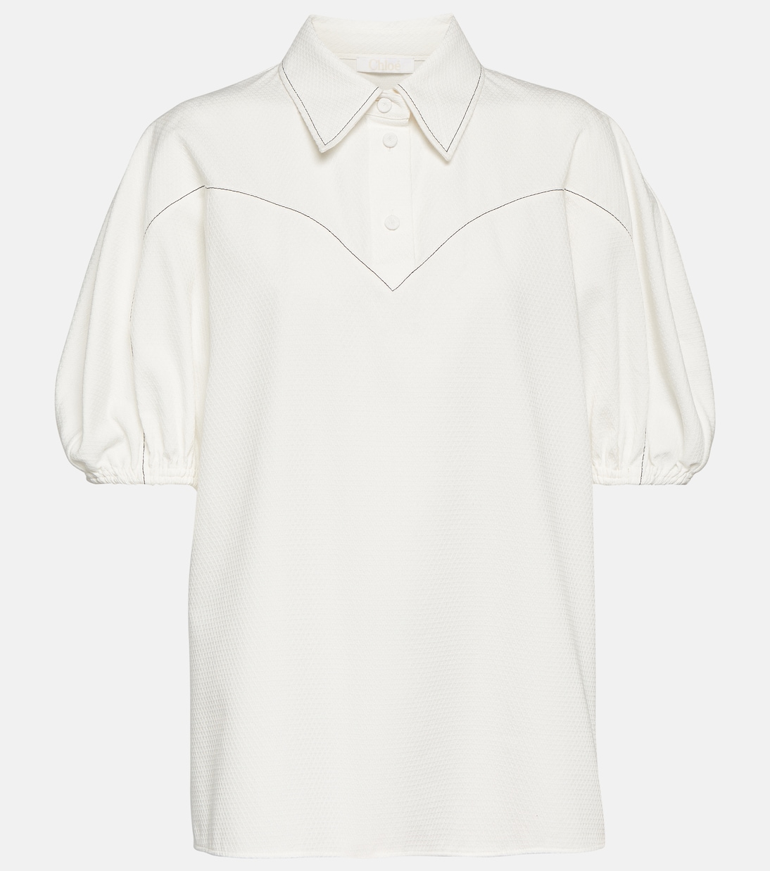 Хлопковая блузка с объемными рукавами Chloé, белый блузка с объемными рукавами object белый
