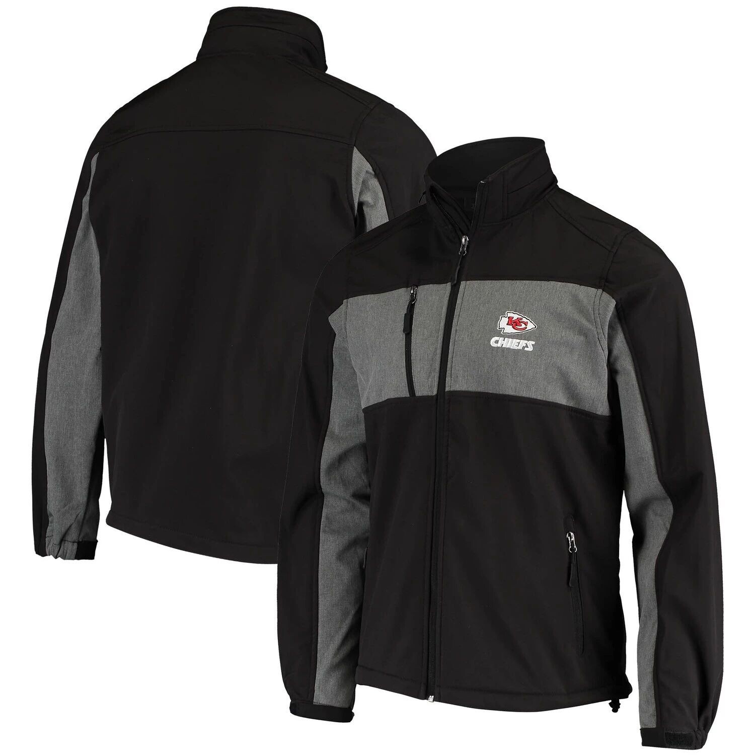 

Мужская черная куртка Dunbrooke Kansas City Chiefs Circle Zephyr Softshell с молнией во всю длину