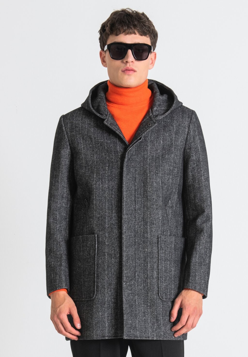 

Короткое пальто ROBERT REGULAR FIT With HOOD Antony Morato, цвет steel grey