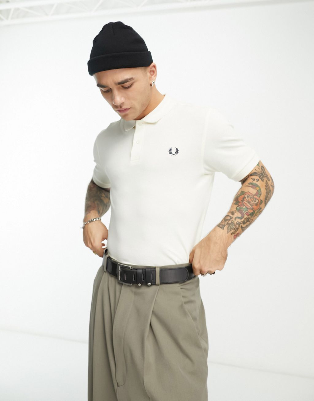 

Кремовая однотонная рубашка-поло Fred Perry