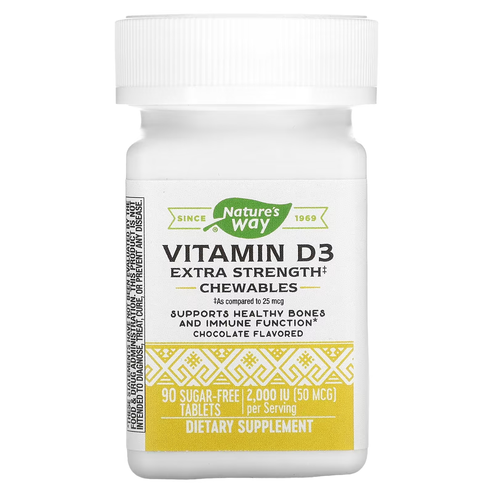 Витамин D3 повышенной прочности Nature's Way в шоколаде, 90 таблеток жевательные таблетки изжогoff со вкусом мяты 12 шт