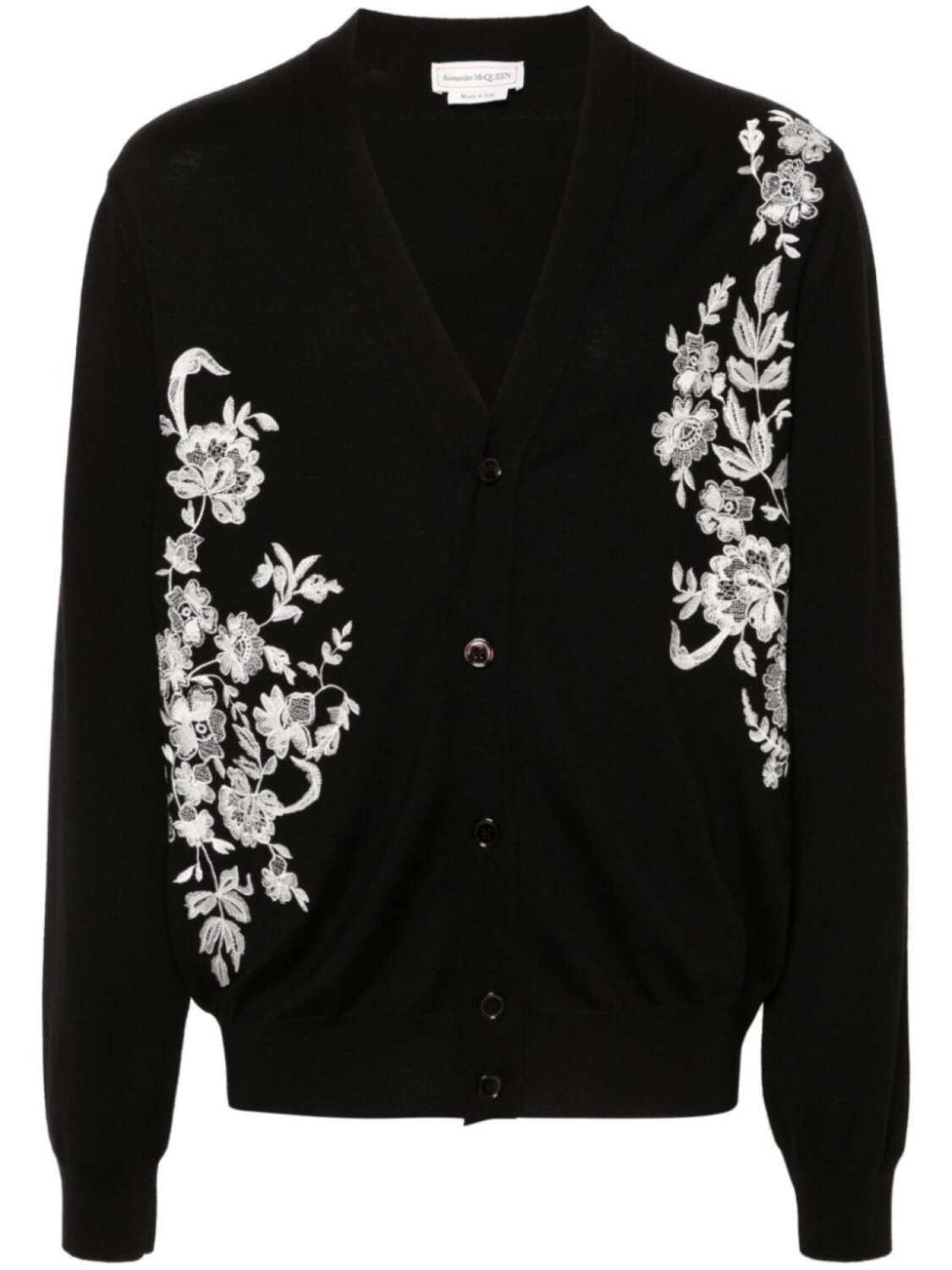 

Alexander McQueen кардиган с цветочной вышивкой, черный