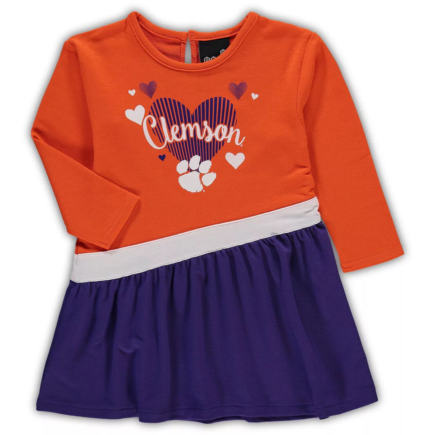 Оранжевое махровое платье Clemson Tigers Heart для девочек-младенцев Outerstuff