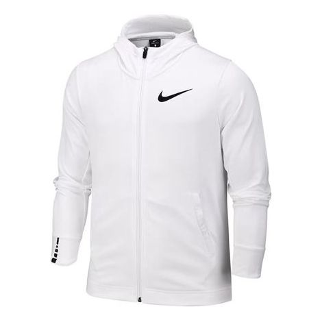 Толстовка Nike swoosh logo hooded Elite Basketball Training Jacket White, белый