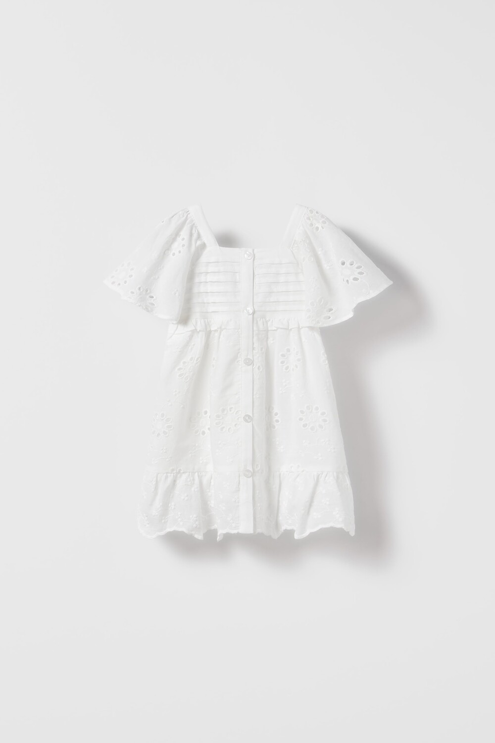 

Платье schiffli с вышивкой с оборками Zara, белый