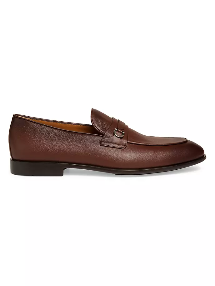 

Кожаные лоферы Desio Gancio Penny Penny Ferragamo, цвет cocoa brown new biscotto