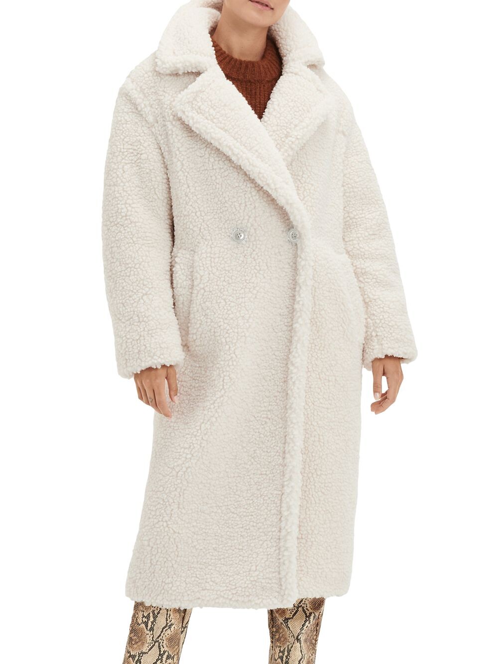 

Длинное пальто Gertrude Teddy UGG, белый
