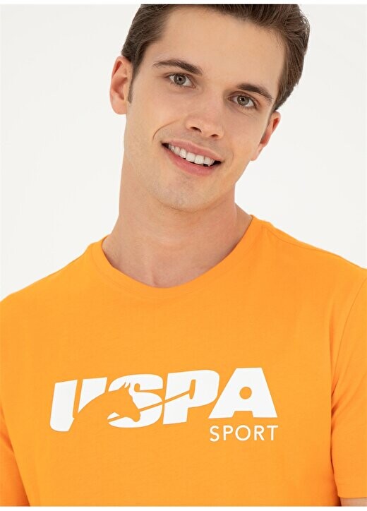 

Оранжевая мужская футболка с круглым вырезом MONRO U.S. Polo Assn., оранжевый