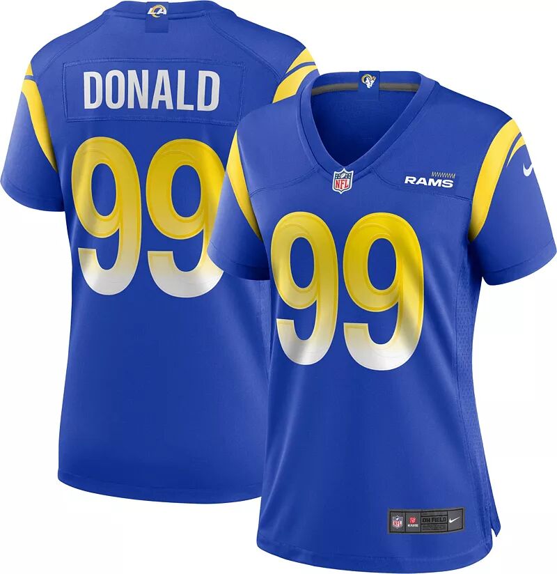 

Женская футболка Nike Los Angeles Rams Aaron Donald #99 Royal Game