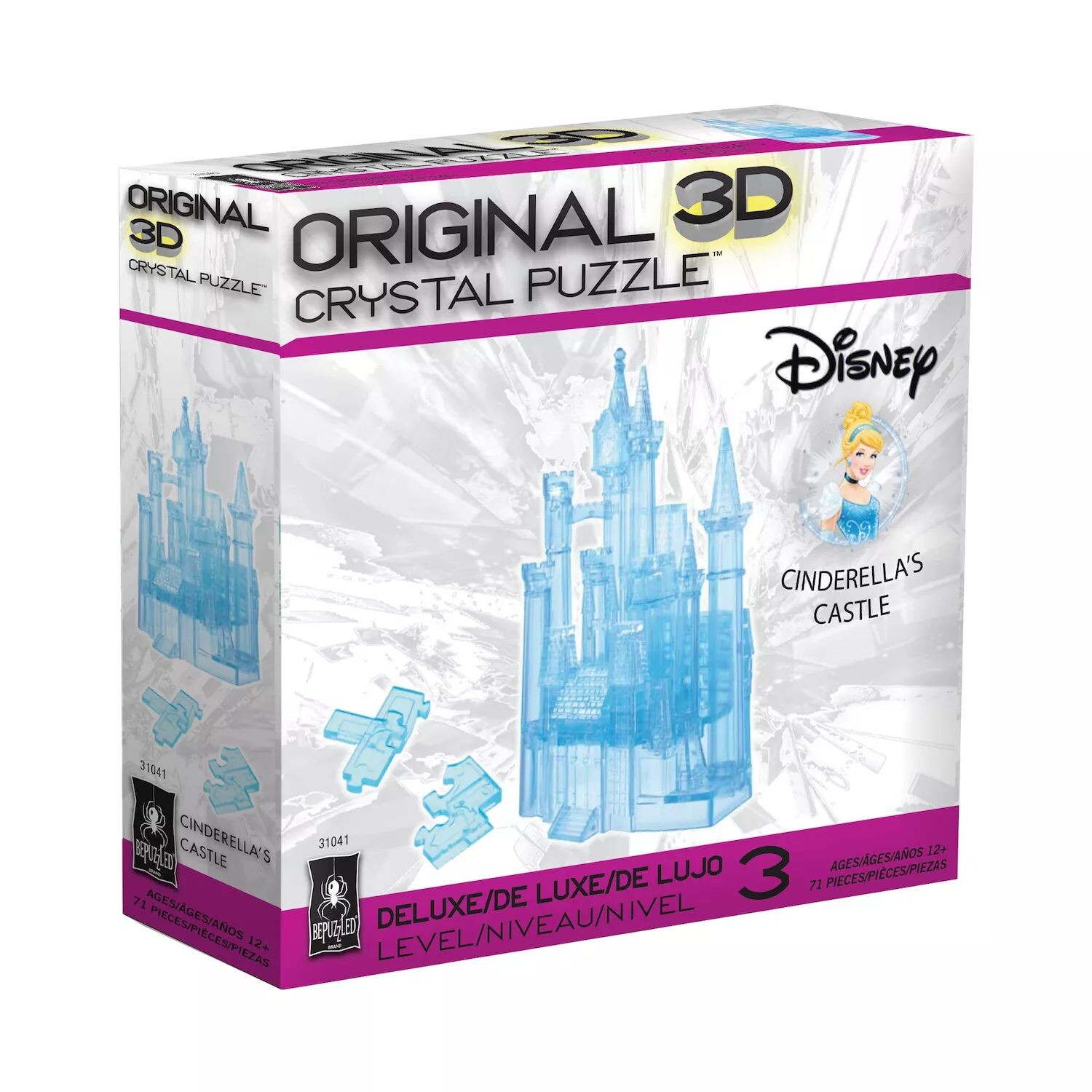 

3D-хрустальный пазл для студенческих игр - Замок Золушки Диснея, 71 деталь University Games