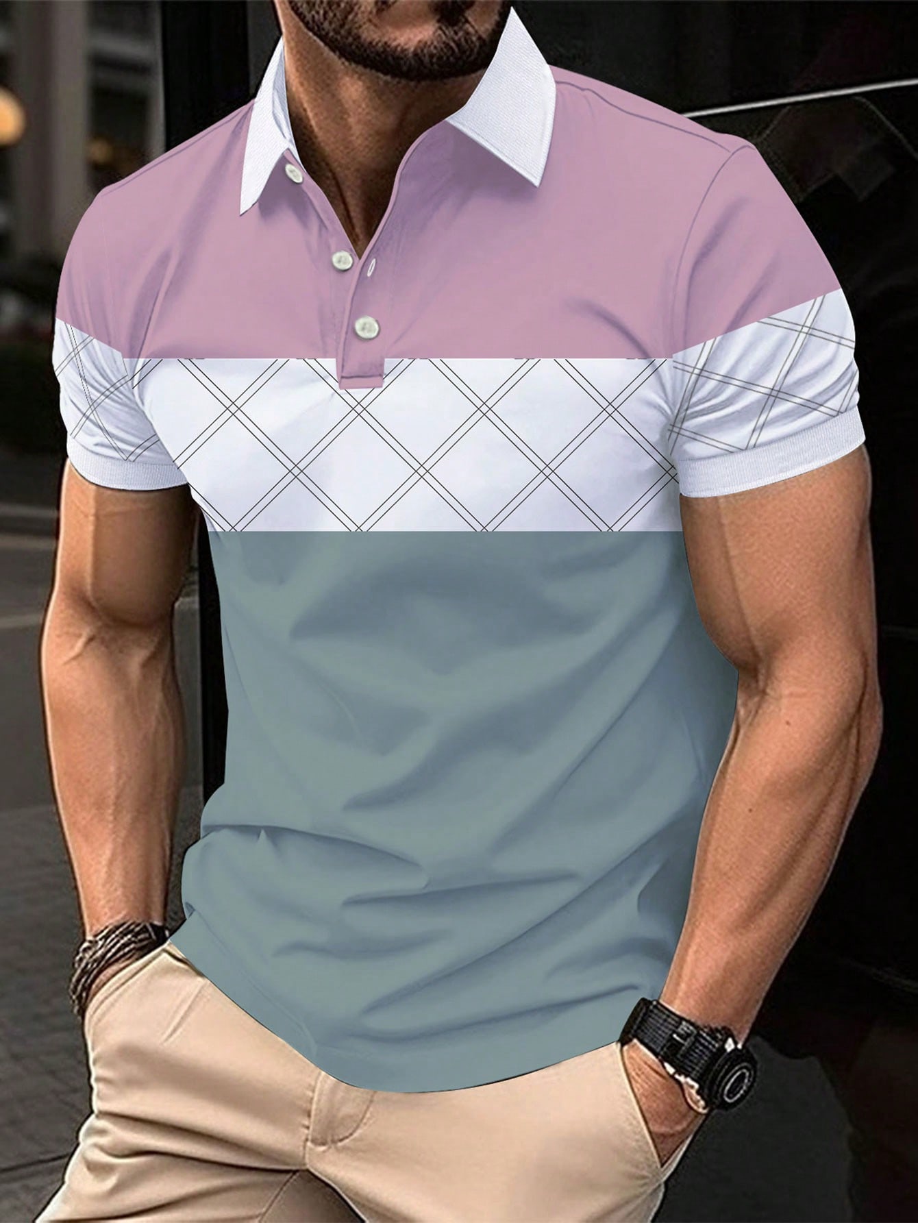Новая спортивная рубашка поло с лацканами для гольфа, розовый