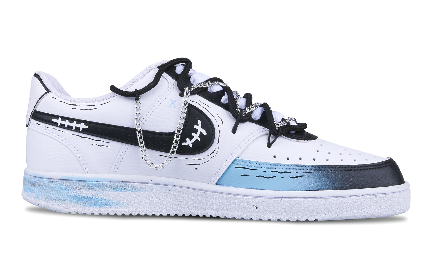 

Кроссовки Nike Court Vision 1 Skateboarding Shoes Men Low-top Blue, черный