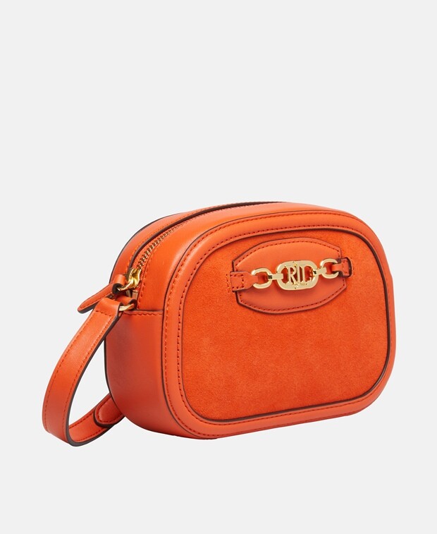 

Кожаная сумка-мессенджер Lauren Ralph Lauren, цвет Pumpkin Orange