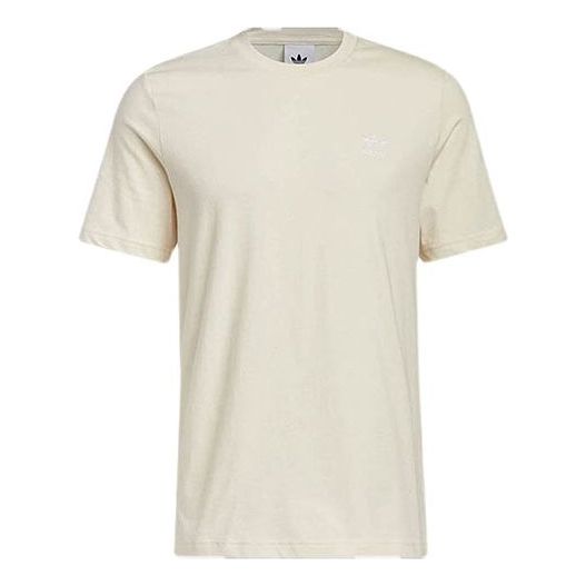 Футболка Men's adidas originals Solid Color Logo Athleisure Casual Sports Round Neck Short Sleeve Creamy White T-Shirt, белый