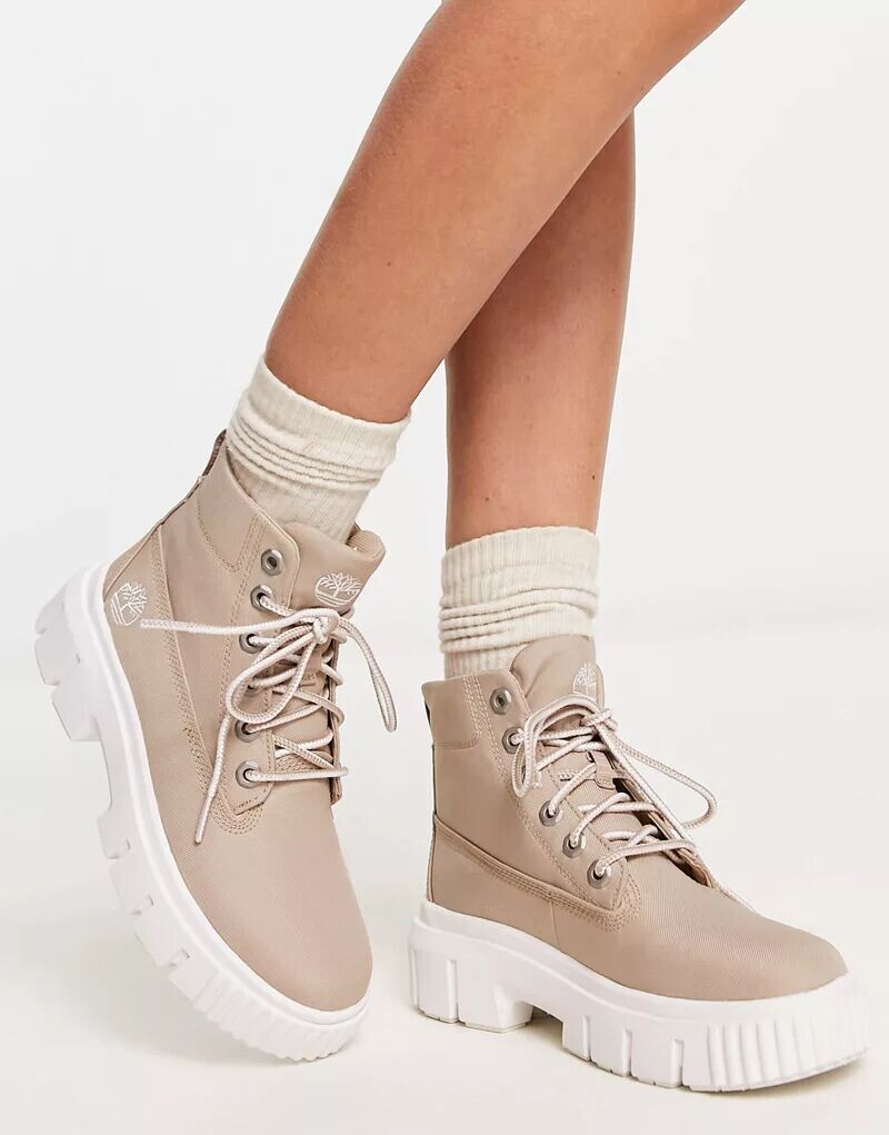 

Бежевые ботинки Timberland Greyfield с тканевым верхом